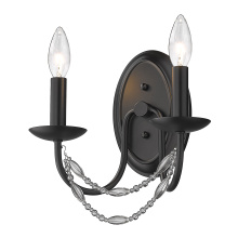 Golden 7644-2W BLK - Golden Lighting Mirabella 2-light Wall Sconce in Matte Black